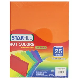 FOLDER CARTA C/25 HOT COLORS NARANJA