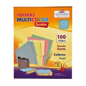 FOLDER CARTA MULTICOLOR C/100 PASTEL AZUL
