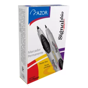 MARCADOR SIGNAL DUO 3300 AZUL ATADO DE 12 PZAS.