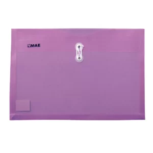 SOBRE OFICIO PLASTICO HORIZONTAL CON HILO SHFH MORADO ATADO DE 12 PZAS.