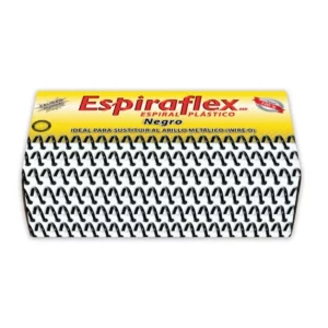 ESPIRAL PLASTICO NEGRO 21MM 7/8" C/36